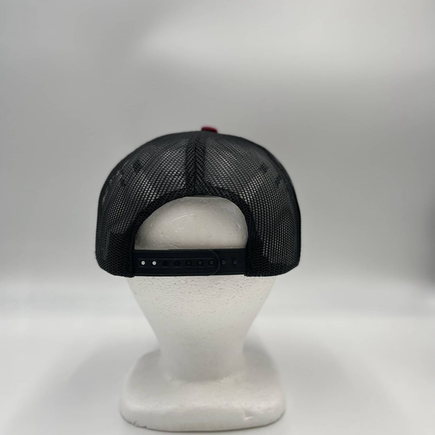 Plain Flat 6P Mesh Trucker Burgandy and Black Mesh 12-pck CF6M1864 Cap Hat