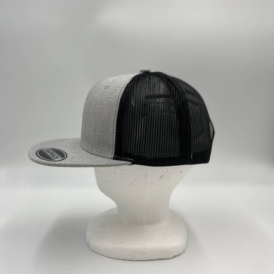 Plain Flat 6P Mesh Trucker Texture light gray and Black Mesh 12 pack CF6M1833 Cap Hat