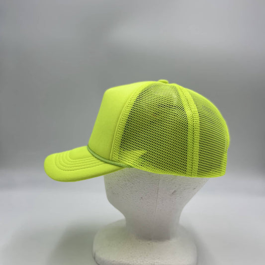 Plain Sponge Trucker Neon Yellow 12-pck STM18 Cap Hat