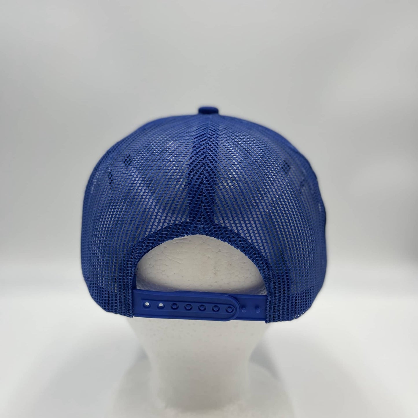 Plain Flat 5P Two Tone Mesh Trucker White Face Blue Lid and Blue Mesh 12-pck CF5MTT4 Cap Hat