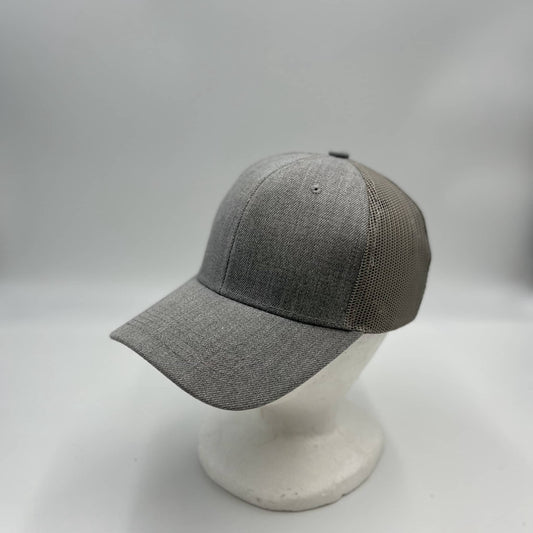 Plain Mesh Velcro Light Gray and Light Gray Mesh 12-pack 12 pack CTM1145 Cap Hat