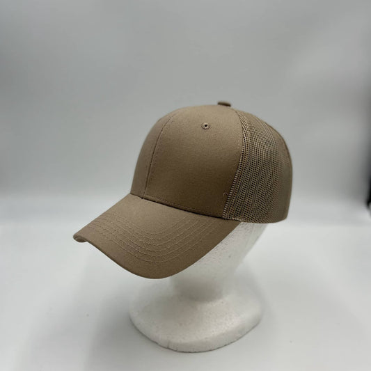 Plain Mesh Velcro Tan and Tan Mesh 12-pack CTM1144 Cap Hat