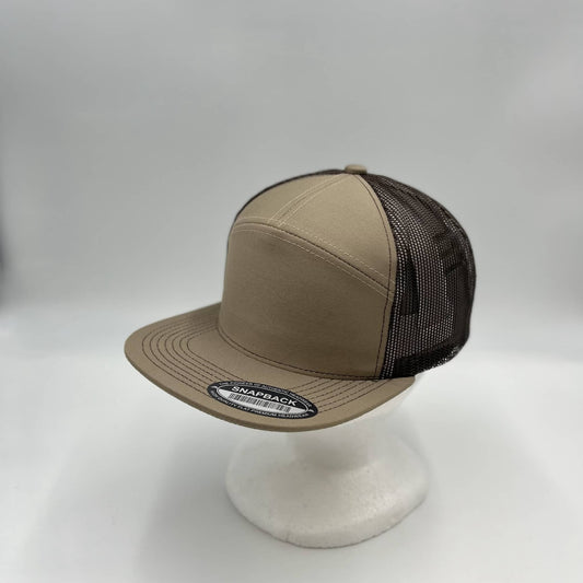 Plain 7 Panel Trucker Tan and Brown Mesh 20 PACK NS7TM09 Cap Hat