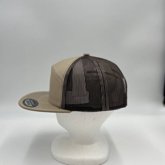Plain 7 Panel Trucker Tan and Brown Mesh 20 PACK NS7TM09 Cap Hat