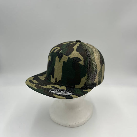 Plain 7 Panel Trucker Camo Green and Camo Green Mesh 12 pack NS7TMC2 Cap Hat