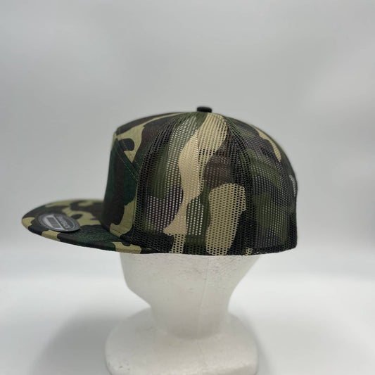 Plain 7 Panel Trucker Camo Green and Camo Green Mesh 12 pack NS7TMC2 Cap Hat