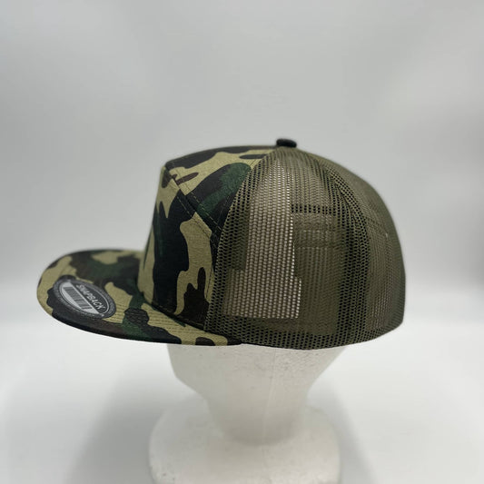 Alpha Omega Cap Plain 7 Panel Trucker Green Camo and Olive Mesh 12 pack NS7TMC4 Cap Hat
