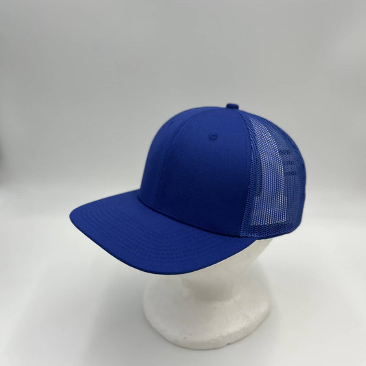 Plain Flat 6P Mesh Trucker Blue and Blue Mesh 12 pack CF6M1850 Cap Hat