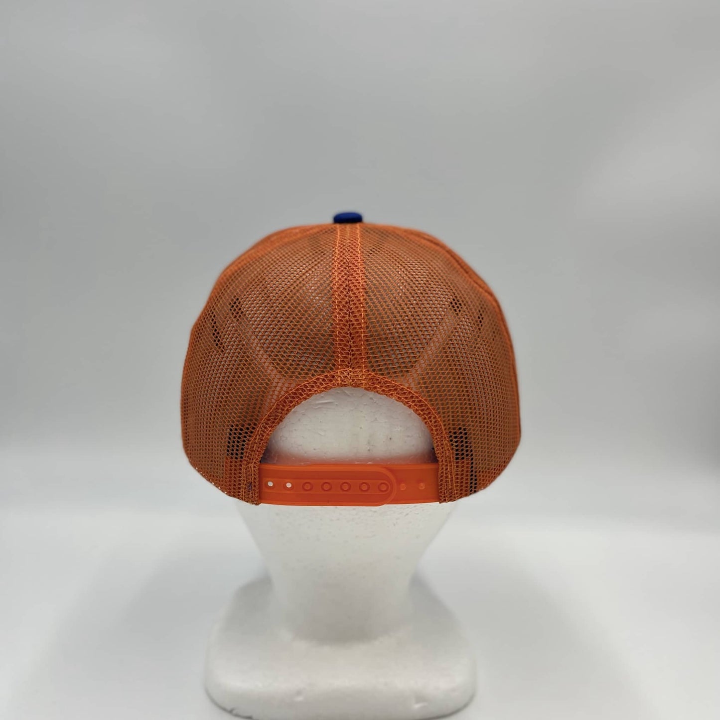 Plain Flat 6P Mesh Trucker Blue and Orange Mesh 12 pack CF6M1849 Cap Hat