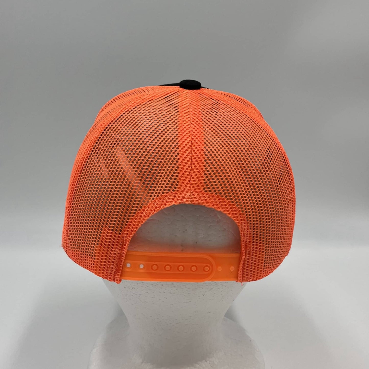 Plain Flat 6P Mesh Trucker Black and Orange Mesh (Black Thread) 12 pack CF6M1823 Cap Hat