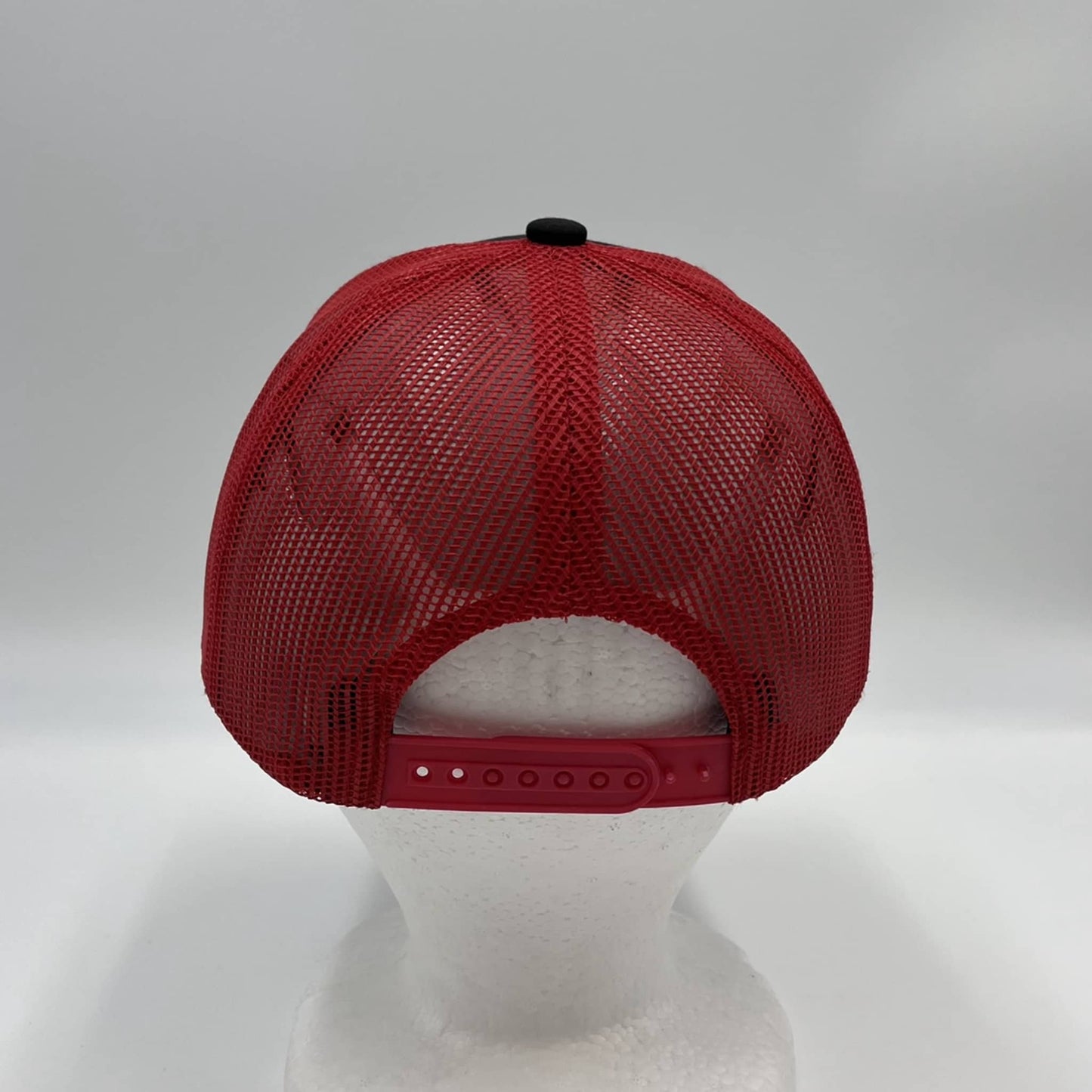 Plain Flat 6P Mesh Trucker Black and Red Mesh 12 pack CF6M1829 Cap Hat