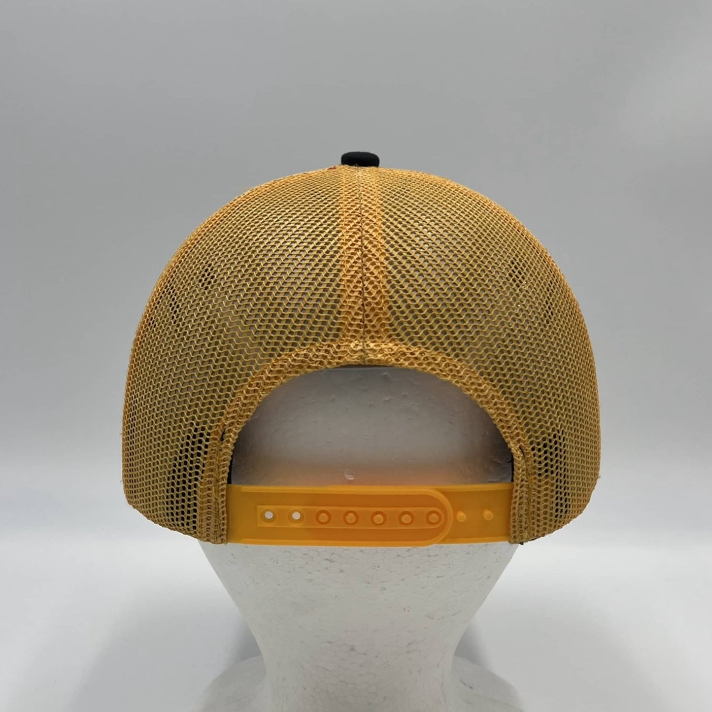 Plain Flat 6P Mesh Trucker Black and Gold Mesh 12 pack CF6M1826 Cap Hat