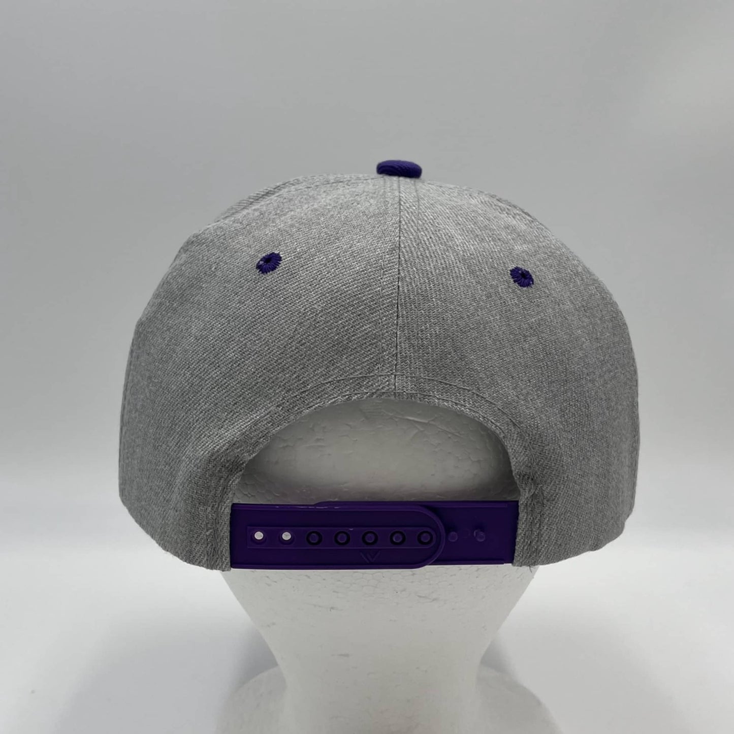 Plain Poly Snapback Light Gray and Purple Lid 12 pack PFS02T23 Cap Hat