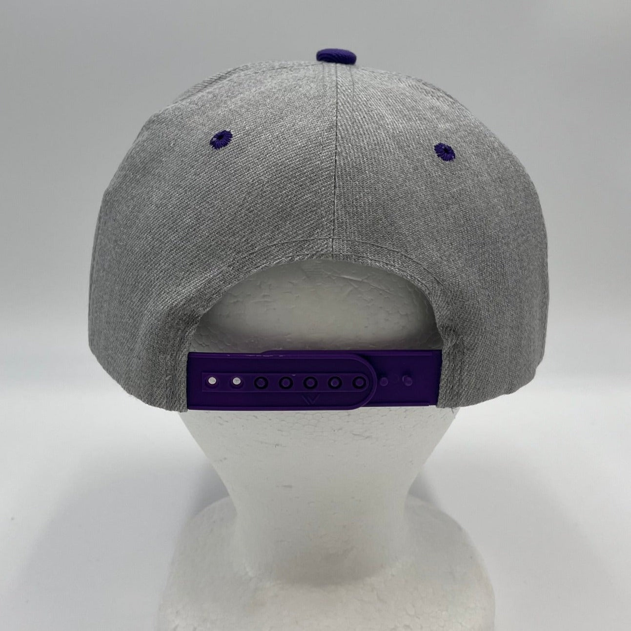 Plain Poly Snapback Light Gray and Blue Lid 12 pack PFS02T10 Cap Hat