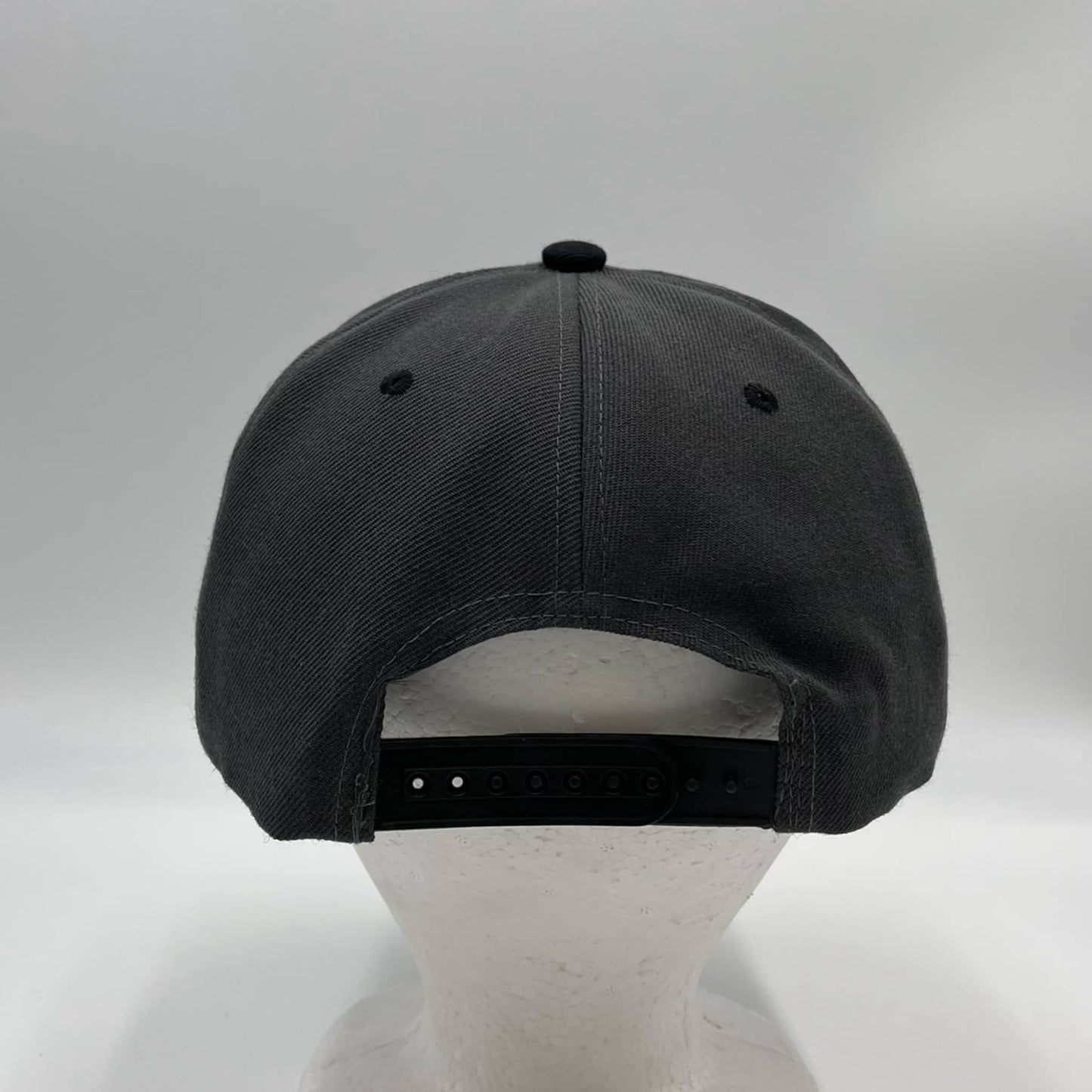 Plain Poly Snapback Dark Gray and Black Eyelets/Bill 12 pack PFS0531 Cap Hat