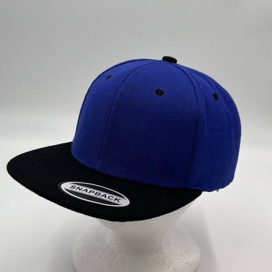 Plain Poly Snapback Blue and Black Lid 12 pack PFS02T20 Cap Hat