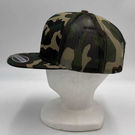 Plain Poly Snapback Camo Green and Camo Green Mesh 12 pack PFS0554 Cap Hat