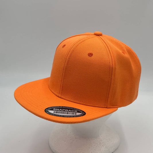 Plain Poly Snapback Orange 12 pack PFS0530 Cap Hat