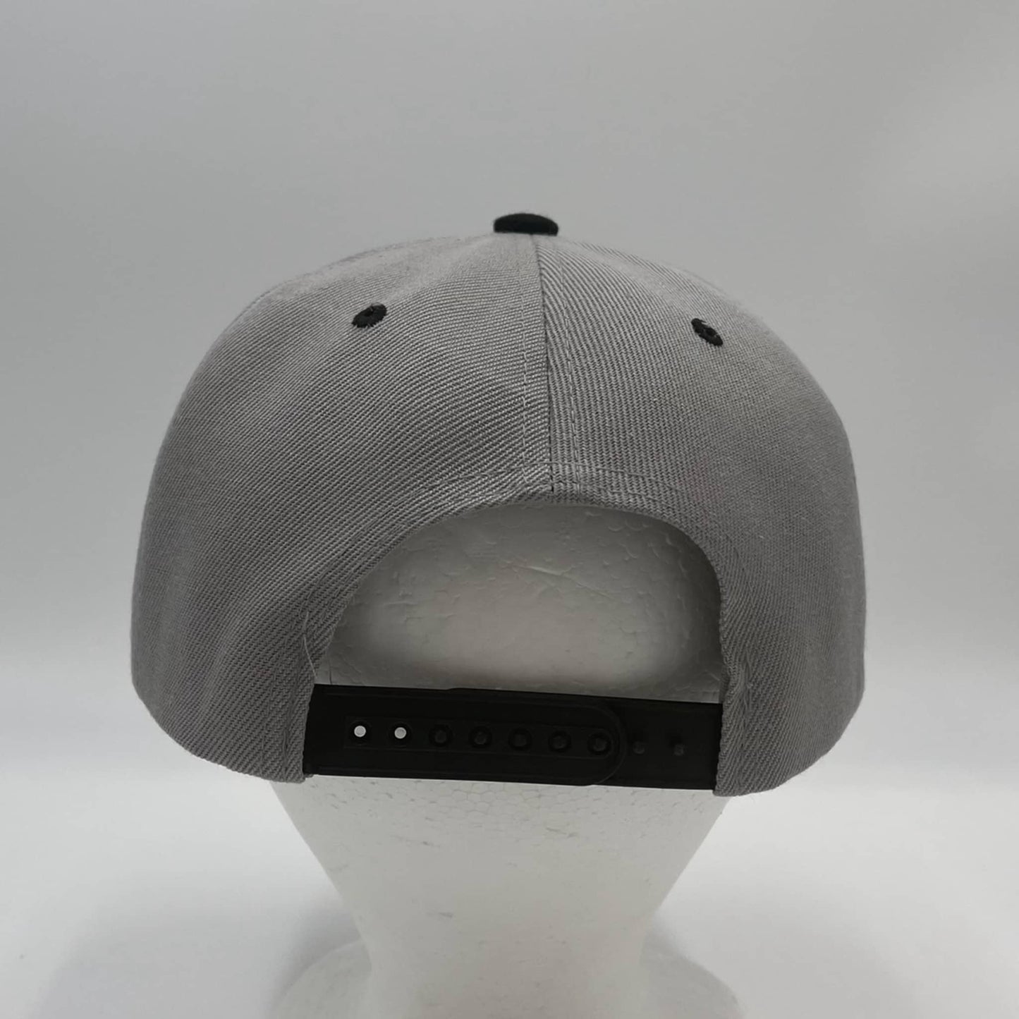 Plain Poly Snapback Light Gray and Black Eyelets/Bill 12 pack PFS0567 Cap Hat