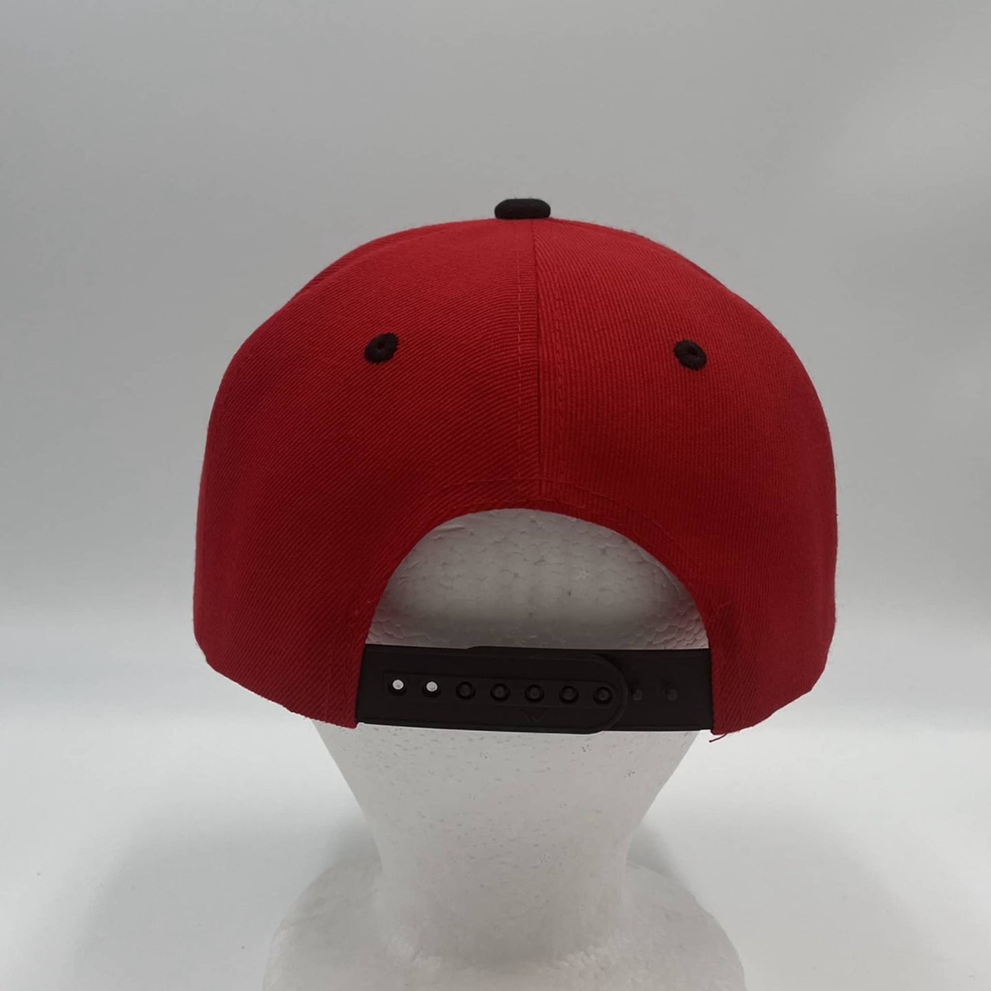 Plain Poly Snapback Red and Black Lid 12 pack PFS02T15 Cap Hat