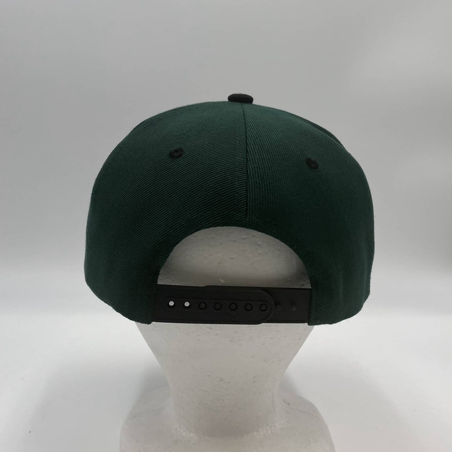 Plain Poly Snapback Forest Green and Black Eyelets/Bill 12 pack PFS0534 Cap Hat