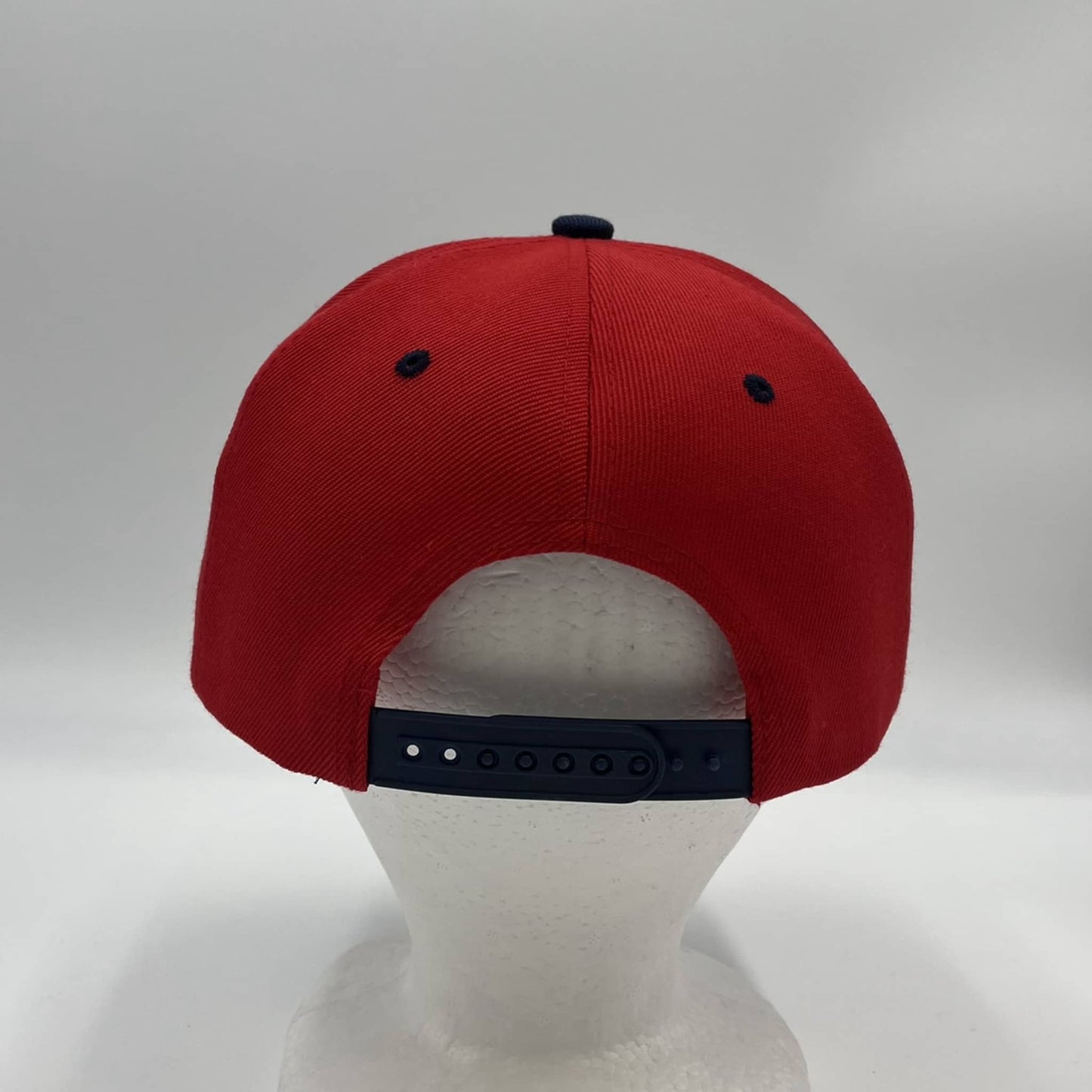 Plain Poly Snapback Red and Navy Blue Lid 12pack PFS02T16 Cap Hat