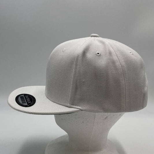 Plain Poly Snapback White 12 pack PFS0515 Cap Hat