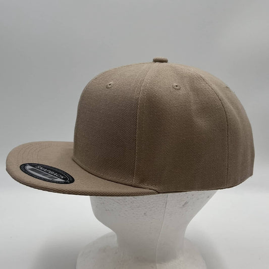 Plain Poly Snapback Tan 12 pack PFS0503 Cap Hat