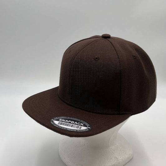 Plain Poly Snapback Brown 12 pack PFS0513 Cap Hat
