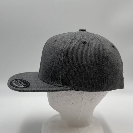 Plain Poly Snapback Textured Darkest Gray 12 pack PFS0564 Cap Hat