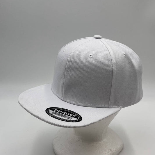 Plain Poly Snapback White 12 pack PFS0505 Cap Hat