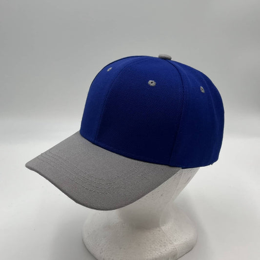 Plain Two Tone Velcro Blue and Gray Eyelets/Bill 12 pack PCV0224 Cap Hat