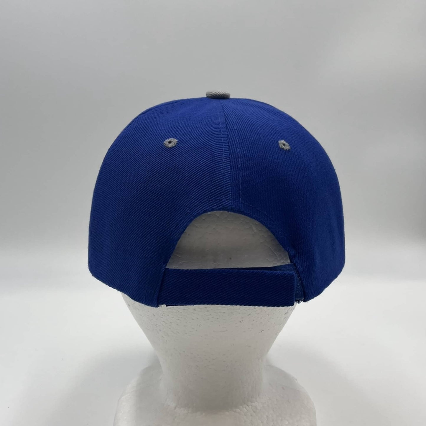 Plain Two Tone Velcro Blue and Gray Eyelets/Bill 12 pack PCV0224 Cap Hat