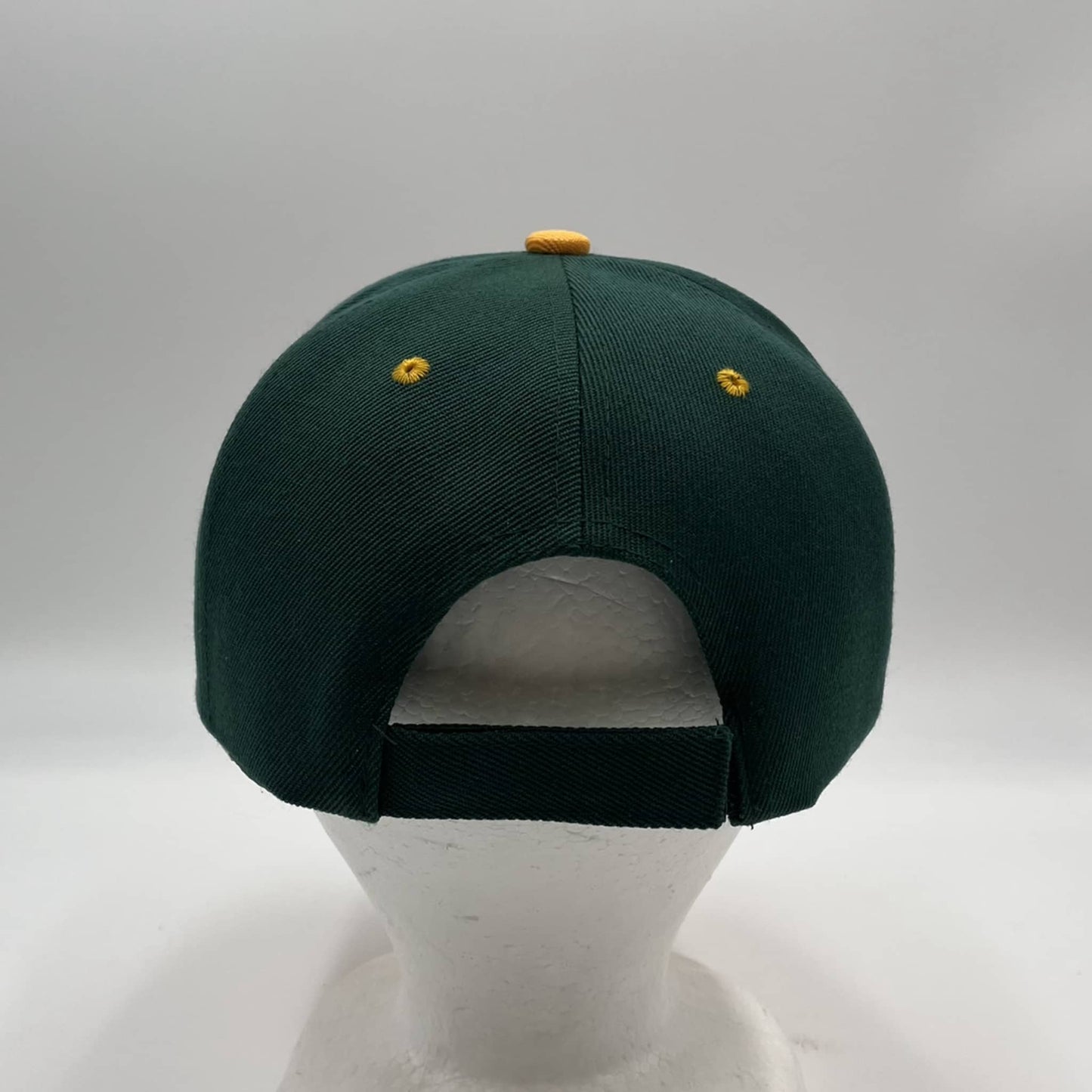 Plain Two Tone Velcro Green and Yellow Eyelets/Bill 12 pack PCV0226 Cap Hat