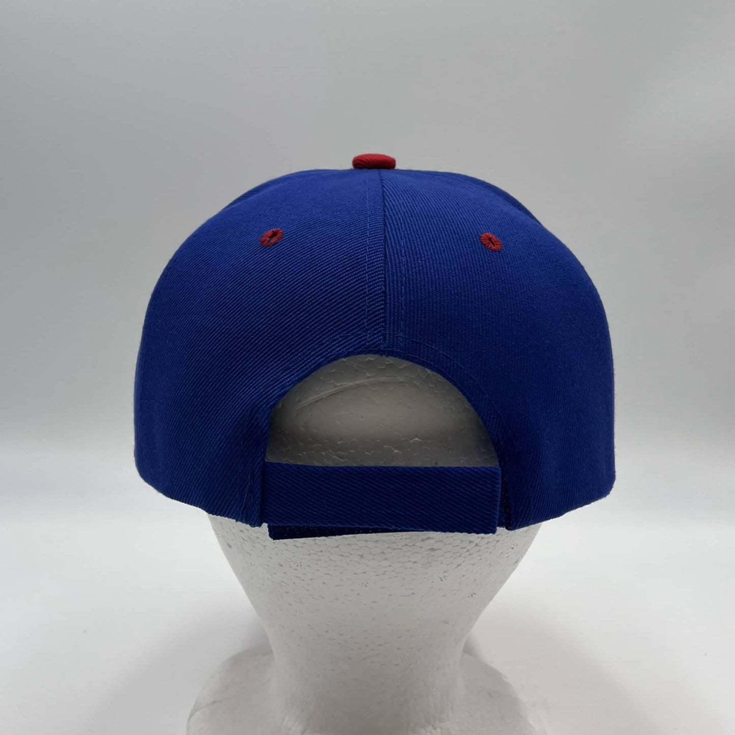 Plain Two Tone Velcro Blue and Red Eyelets/Bill 12 pack PCV0211 Cap Hat