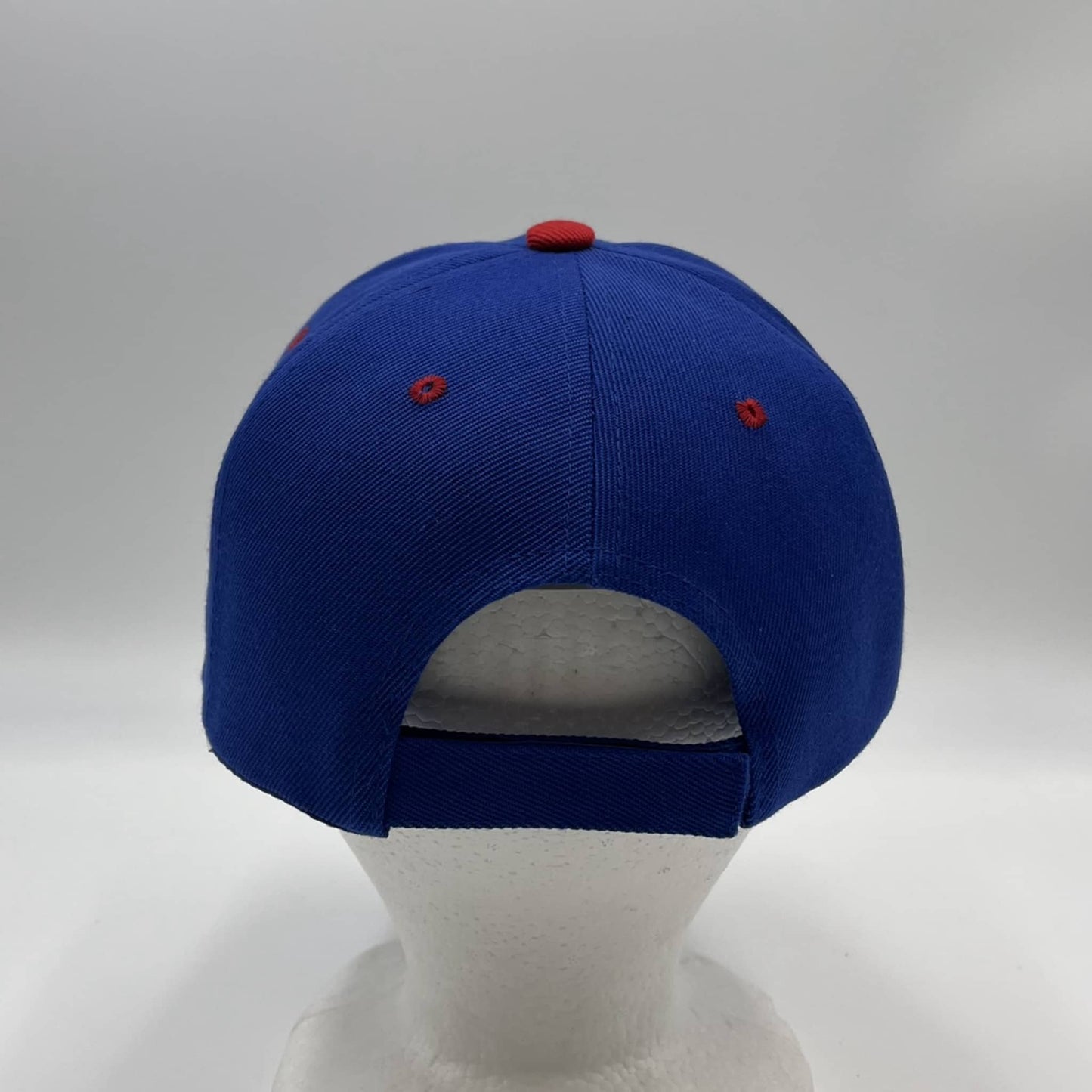 Plain Sandwich Velcro Blue and Red Eyelets 12 pack PCV0321 Cap Hat