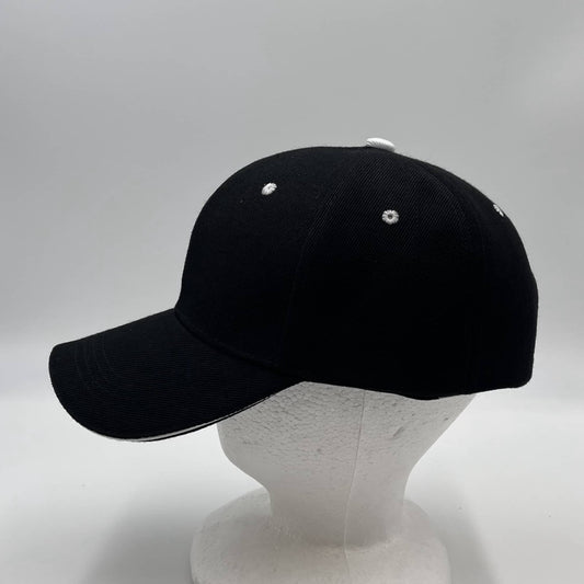 Plain Sandwich Velcro Black and White Eyelets 12 pack PCV0330 Cap Hat