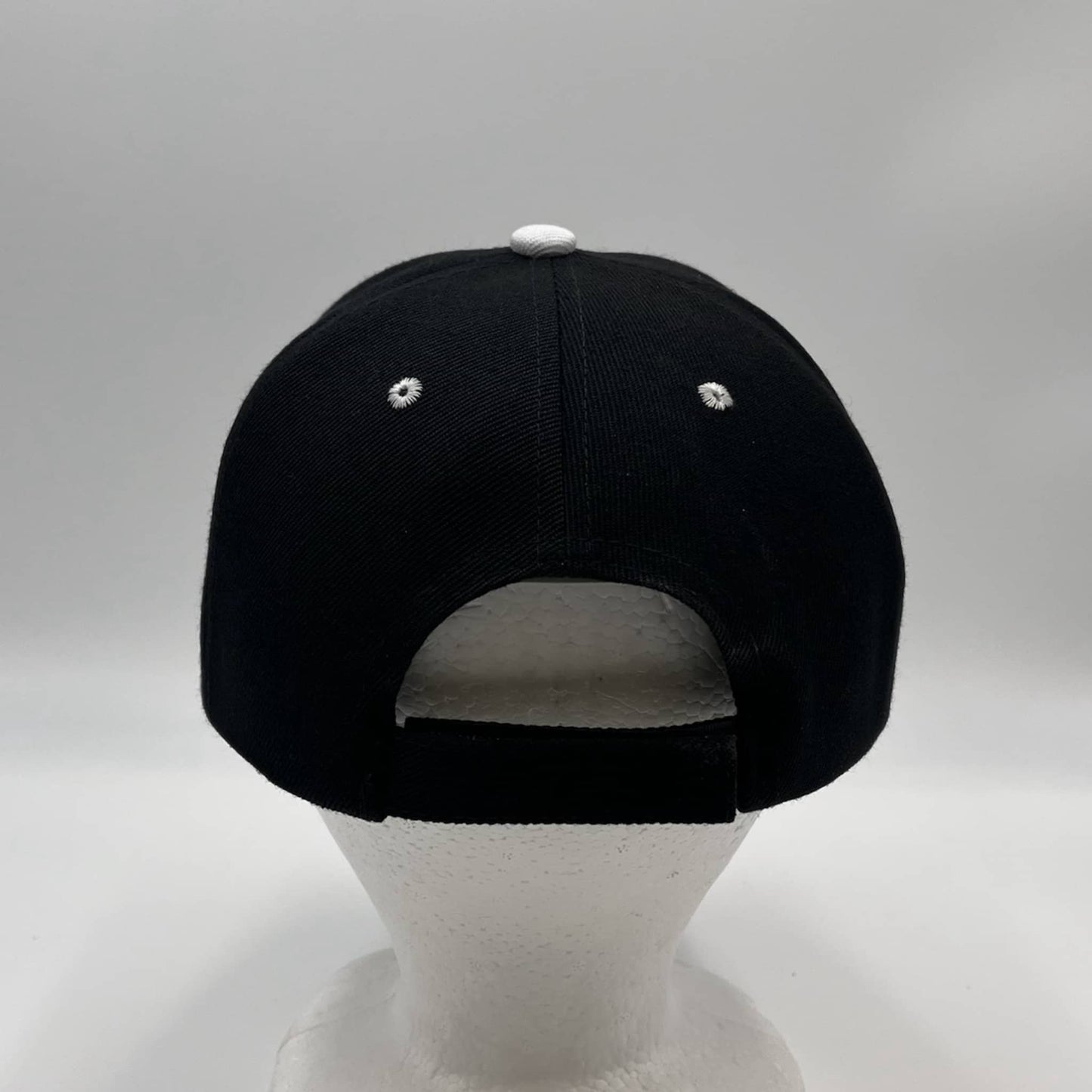 Plain Sandwich Velcro Black and White Eyelets 12 pack PCV0330 Cap Hat