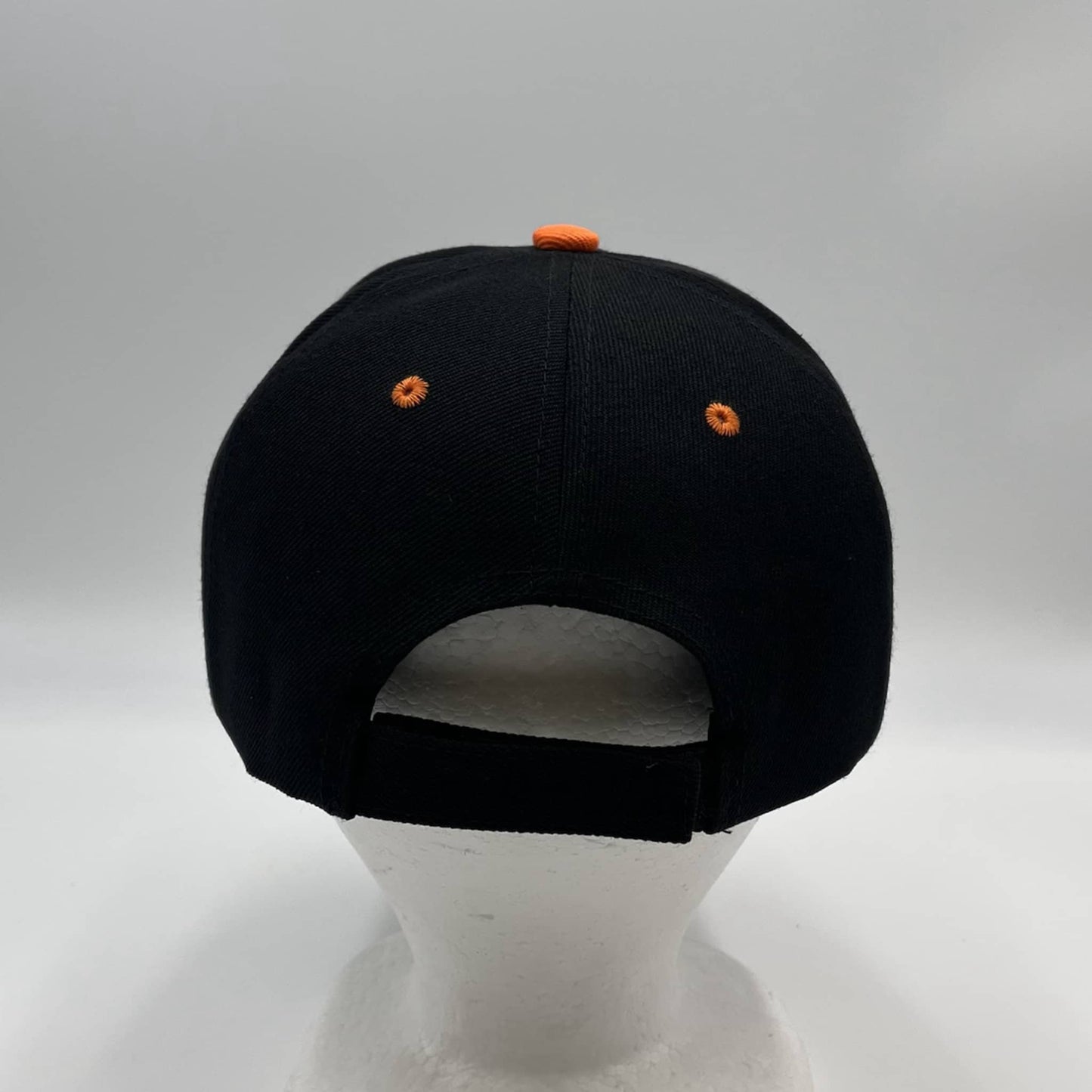 Plain Sandwich Velcro Black and Orange Eyelets 12 pack PCV0329 Cap Hat