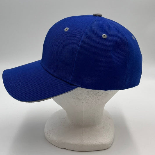 Plain Sandwich Velcro Blue and White Eyelets 12 pack PCV0322 Cap Hat