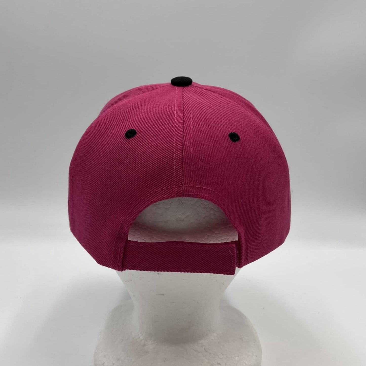 Plain Two Tone Velcro Pink and Black Eyelets/Bill 12 pack PCV0228 Cap Hat