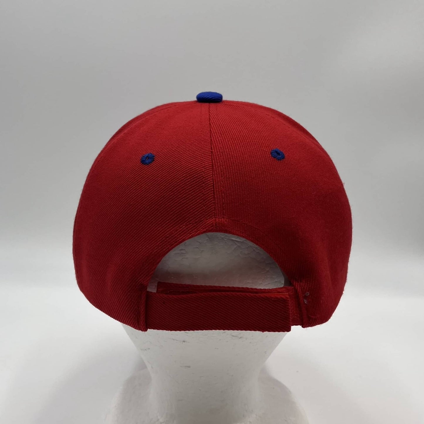Plain Sandwich Velcro Red and Blue Eyelets 12 pack PCV0332 Cap Hat