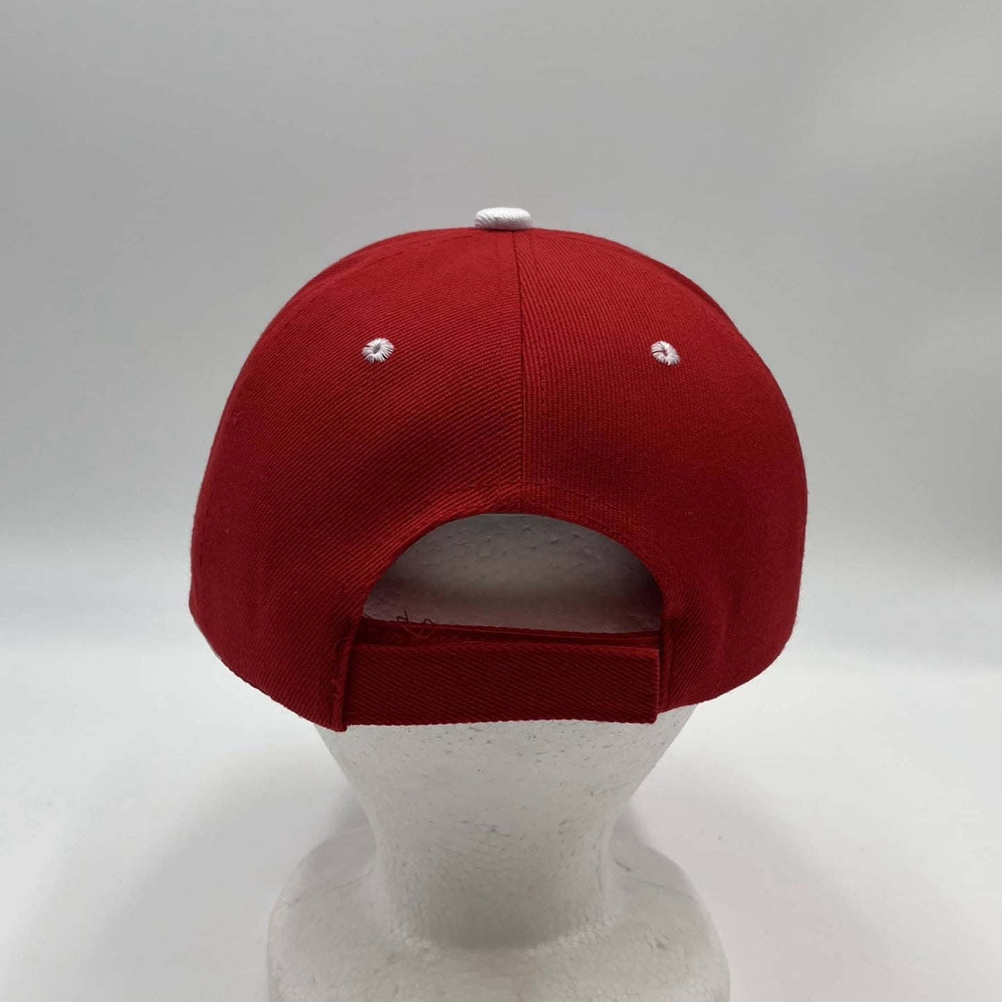 Plain Sandwich Velcro Red and White Eyelets 12 pack PCV0325 Cap Hat