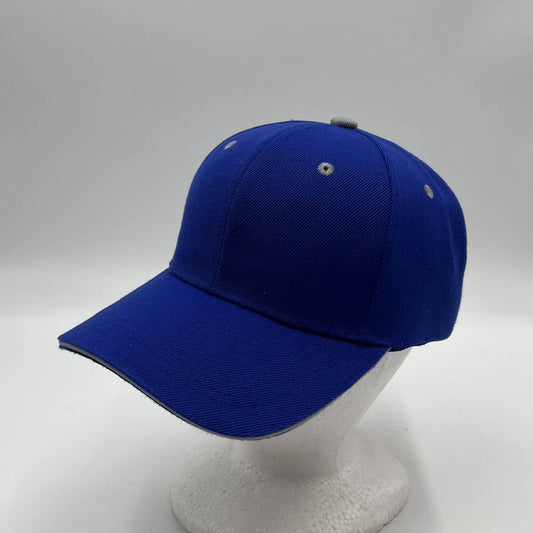 Plain Sandwich Velcro Blue and Light Gray Eyelets 12 pack PCV0335 Cap Hat