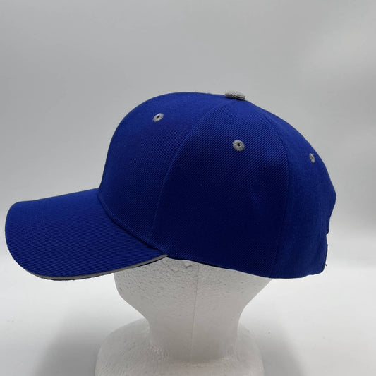 Alpha Omega Cap Plain Sandwich Velcro Blue and Light Gray Eyelets 12 pack PCV0335 Cap Hat