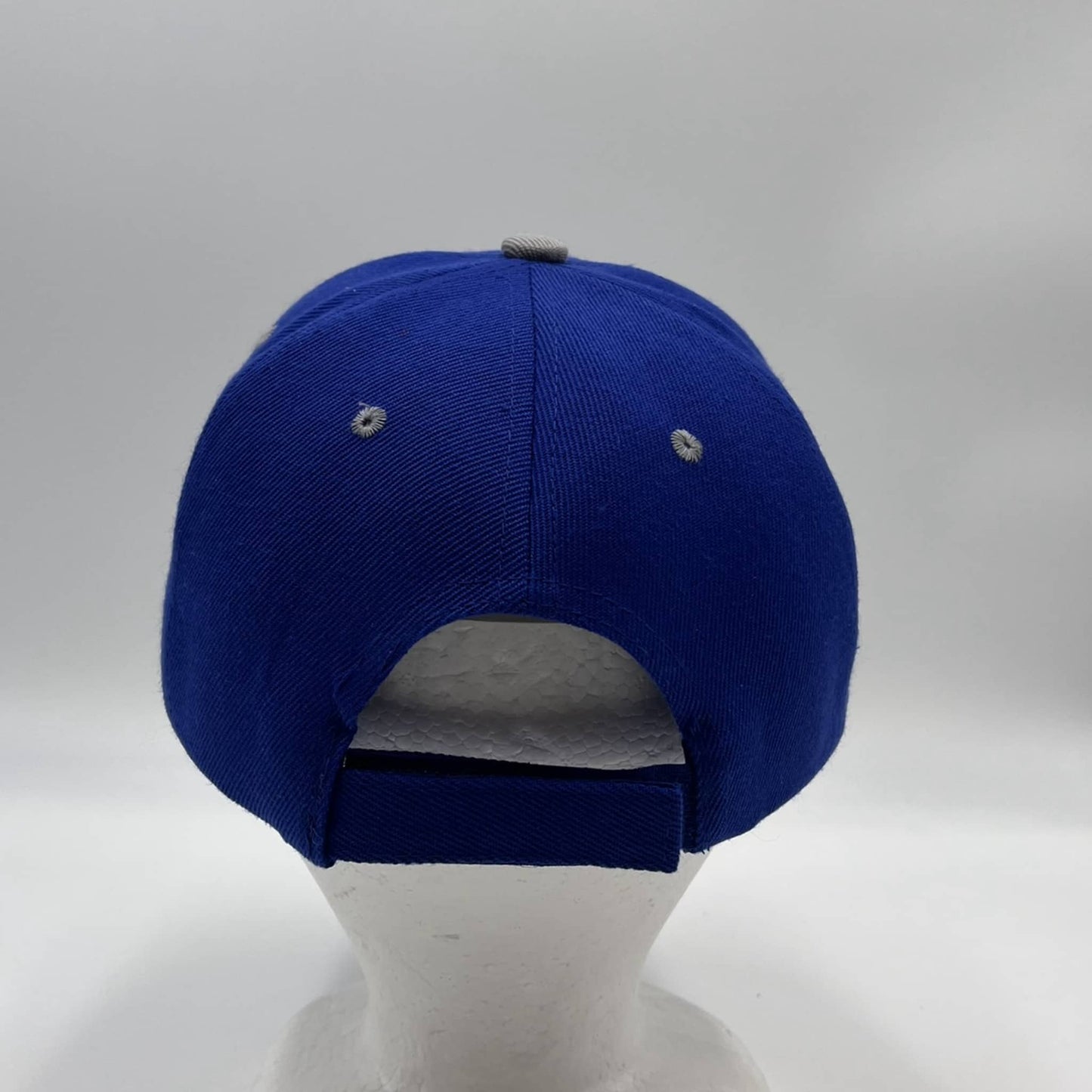 Alpha Omega Cap Plain Sandwich Velcro Blue and Light Gray Eyelets 12 pack PCV0335 Cap Hat