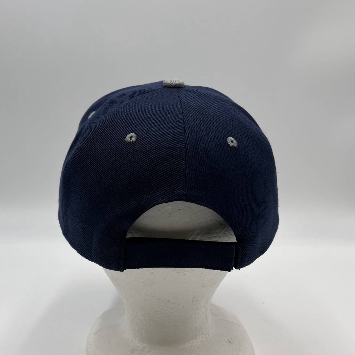 Plain Sandwich Velcro Navy Blue and Gray Eyelets 12 pack PCV0345 Cap Hat