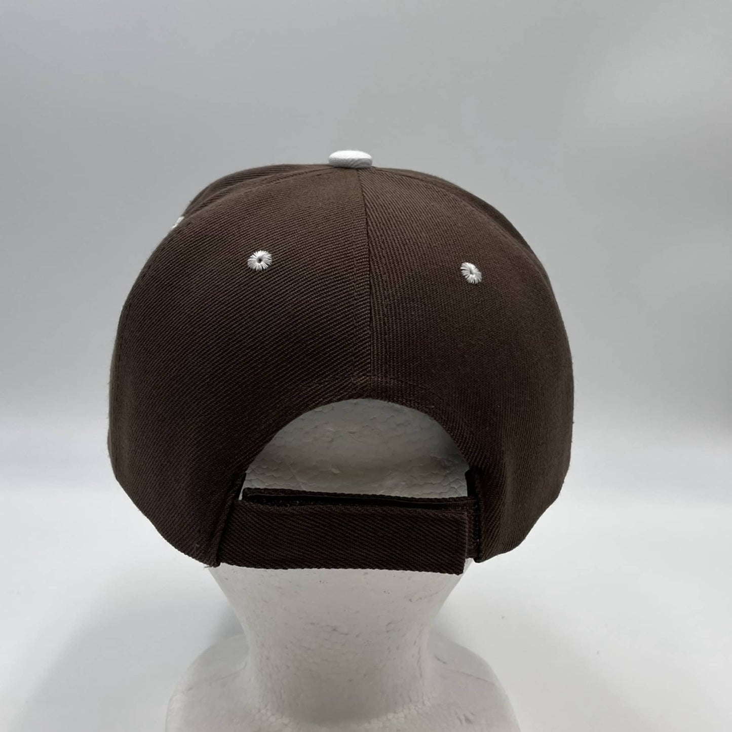 Plain Sandwich Velcro Brown and White Eyelets 12 pack PCV0301 Cap Hat