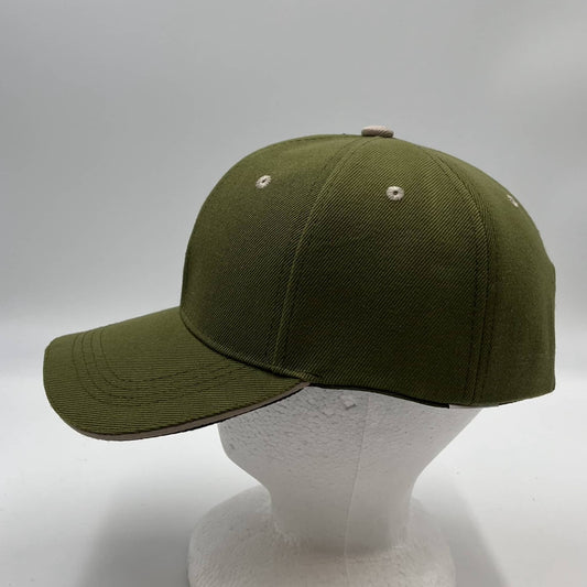 Plain Sandwich Velcro Olive and Tan Eyelets 12 pack PCV0314 Cap Hat