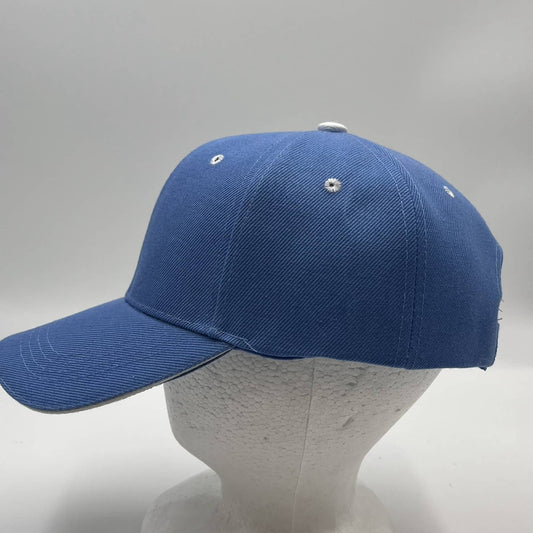 Alpha Omega Cap Plain Sandwich Velcro Baby Blue and White Eyelets 12 pack PCV0317 Cap Hat